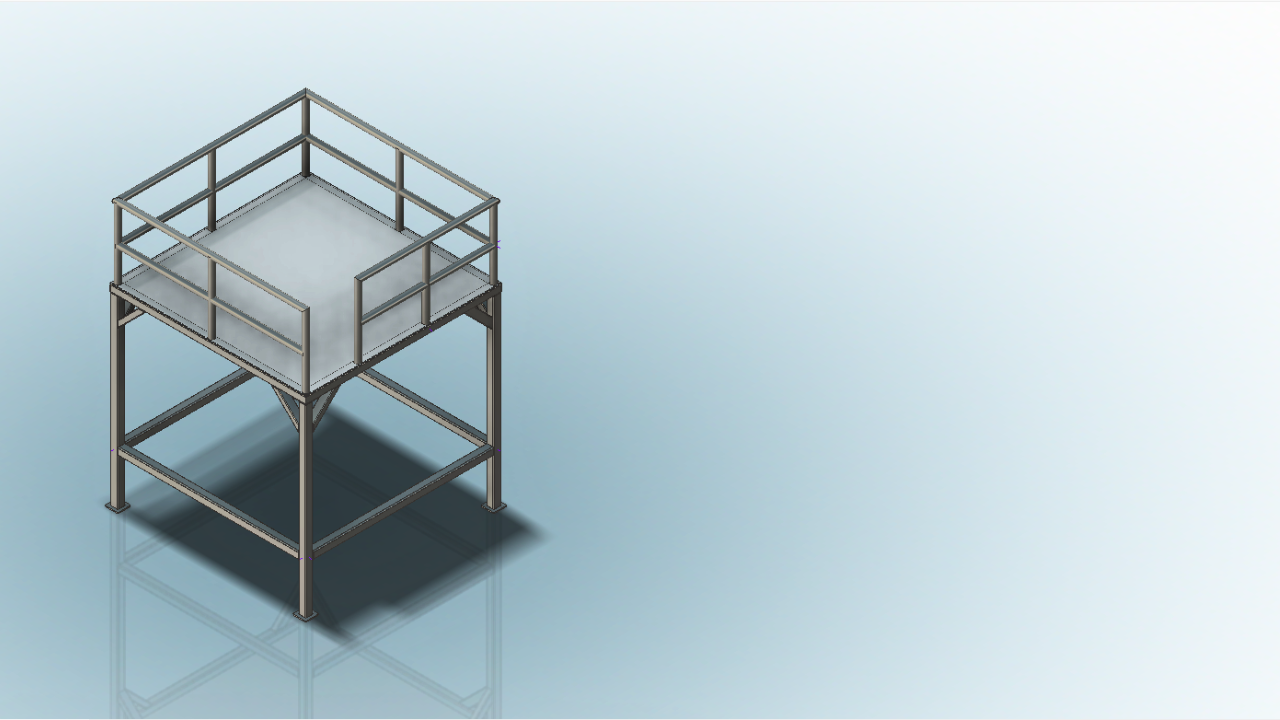 Inventorフレームジェネレーター講習で作成した架台の3Dモデル